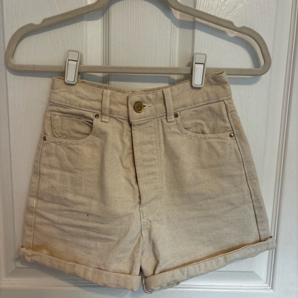 Zara Cream Jean Shorts